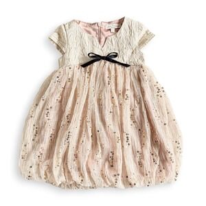 Luna Luna Copenhagen Tulle Party Dress Gold Sequin Lined USA Toddler Girls 3T